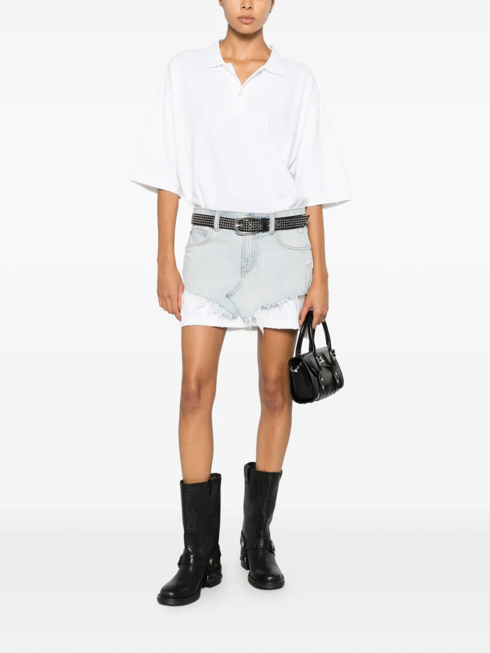 Alexander Wang Gelaagde mini-jurk met denim vlak Wit