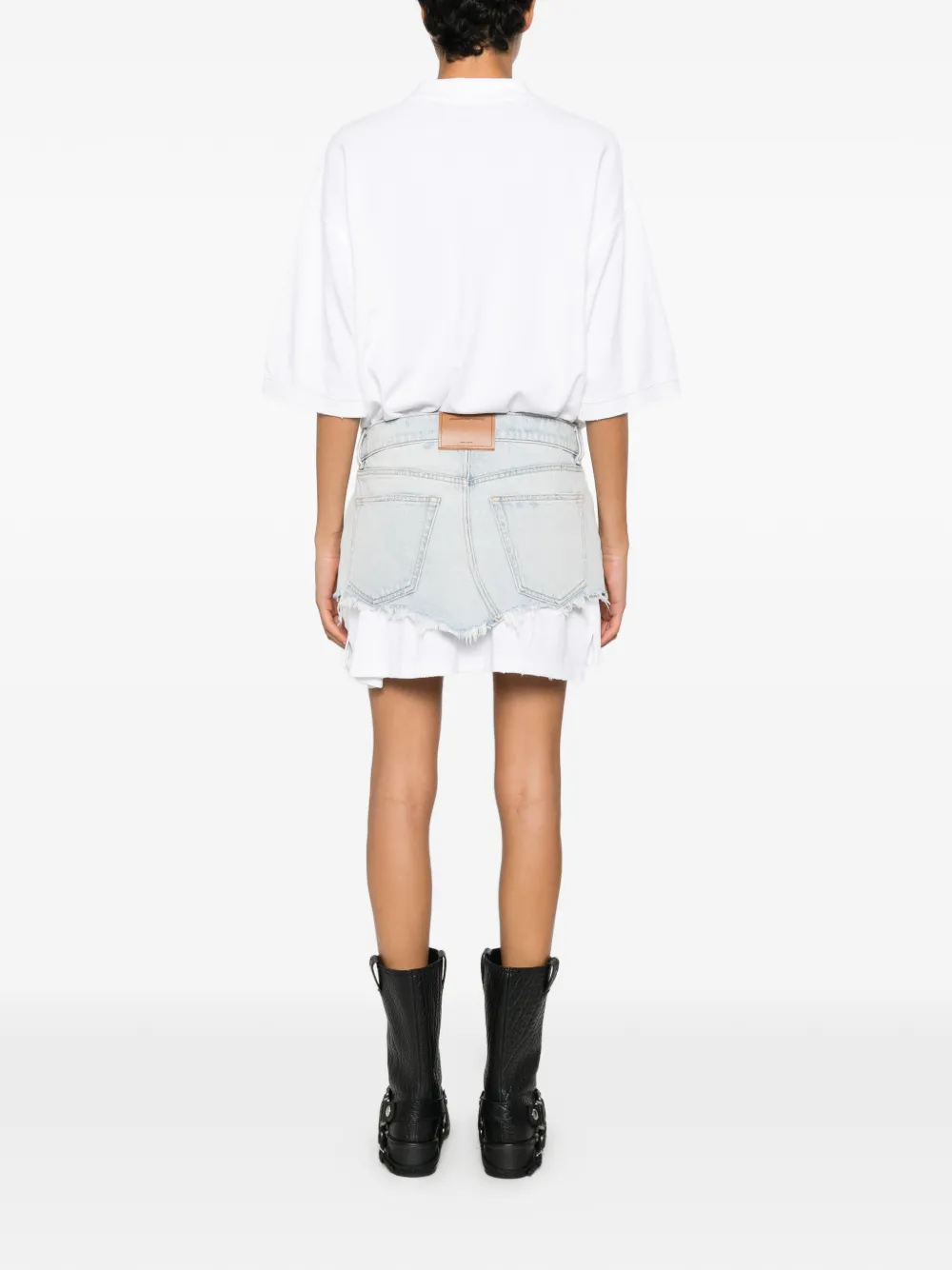 Alexander Wang Gelaagde mini-jurk met denim vlak Wit