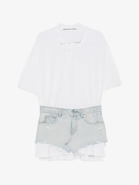Alexander Wang vestido corto con panel de mezclilla