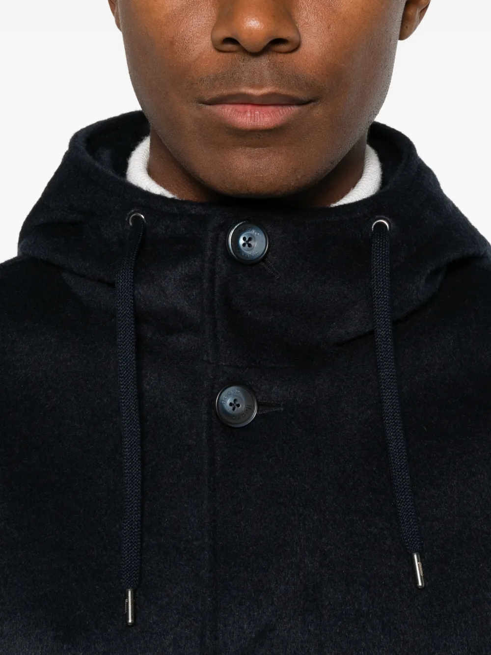 Herno Jack met capuchon en knoopsluiting Blauw