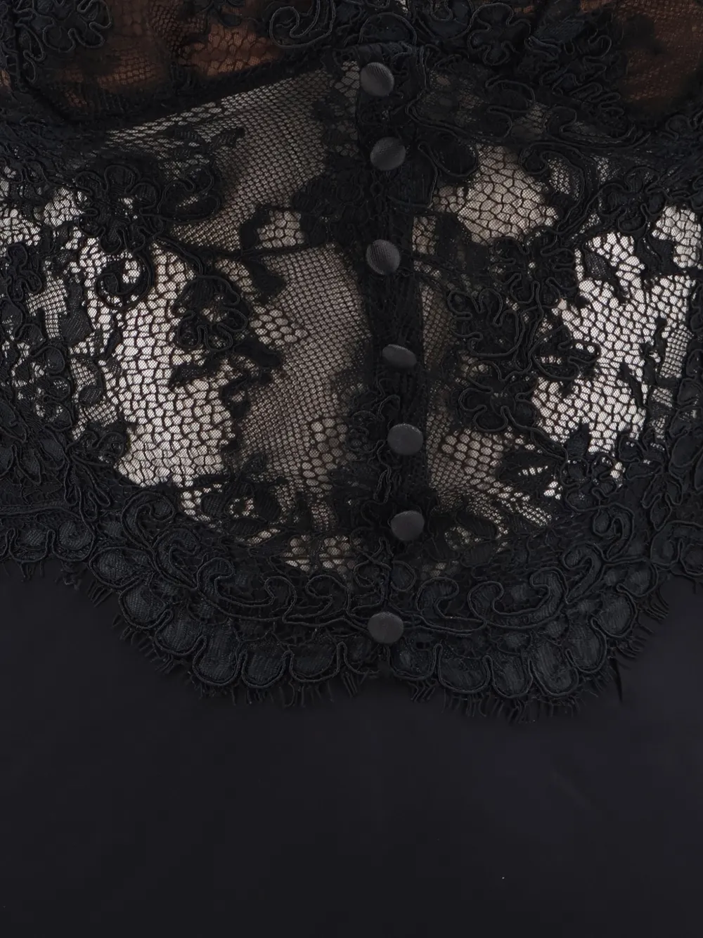 Self-Portrait Maxi-jurk met kanten detail Zwart