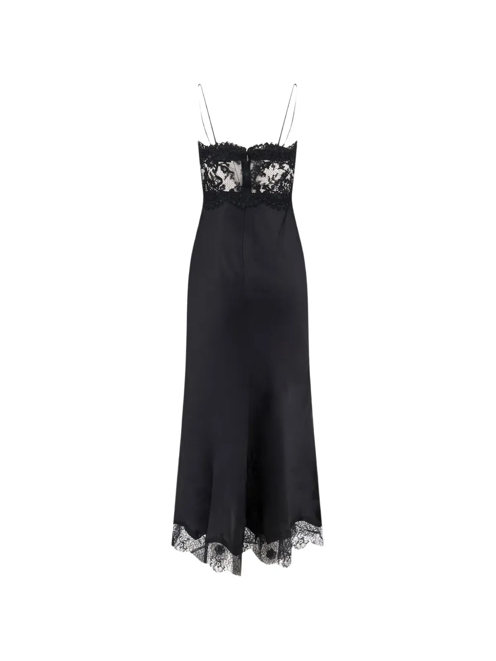 Self-Portrait Maxi-jurk met kanten detail Zwart