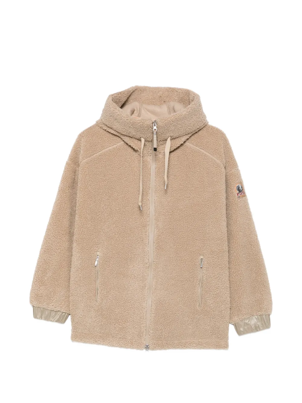 Parajumpers fleece logo-patch jacket Beige