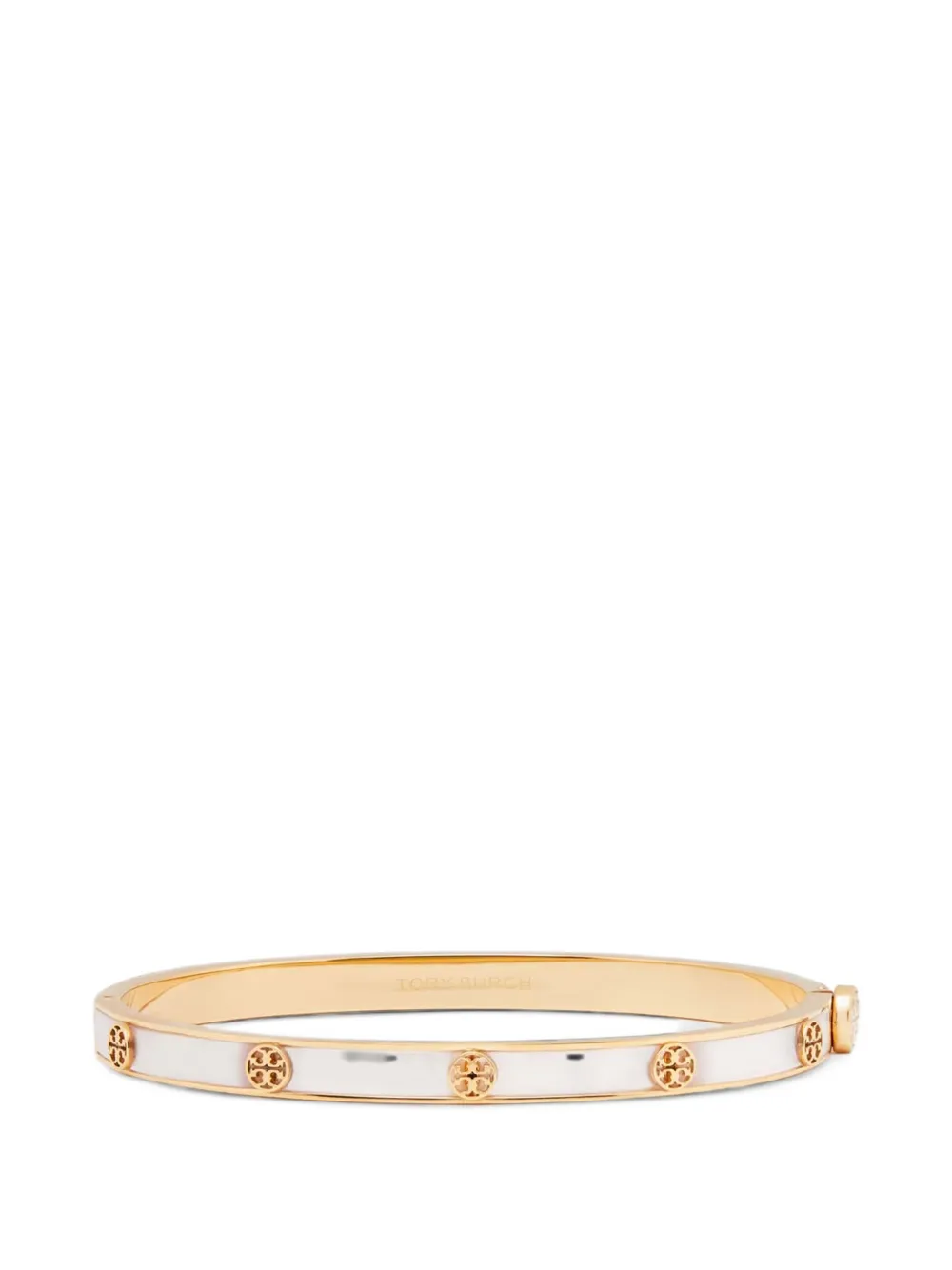 Tory Burch thin Icon mother of pearl hinge bracelet - Gold