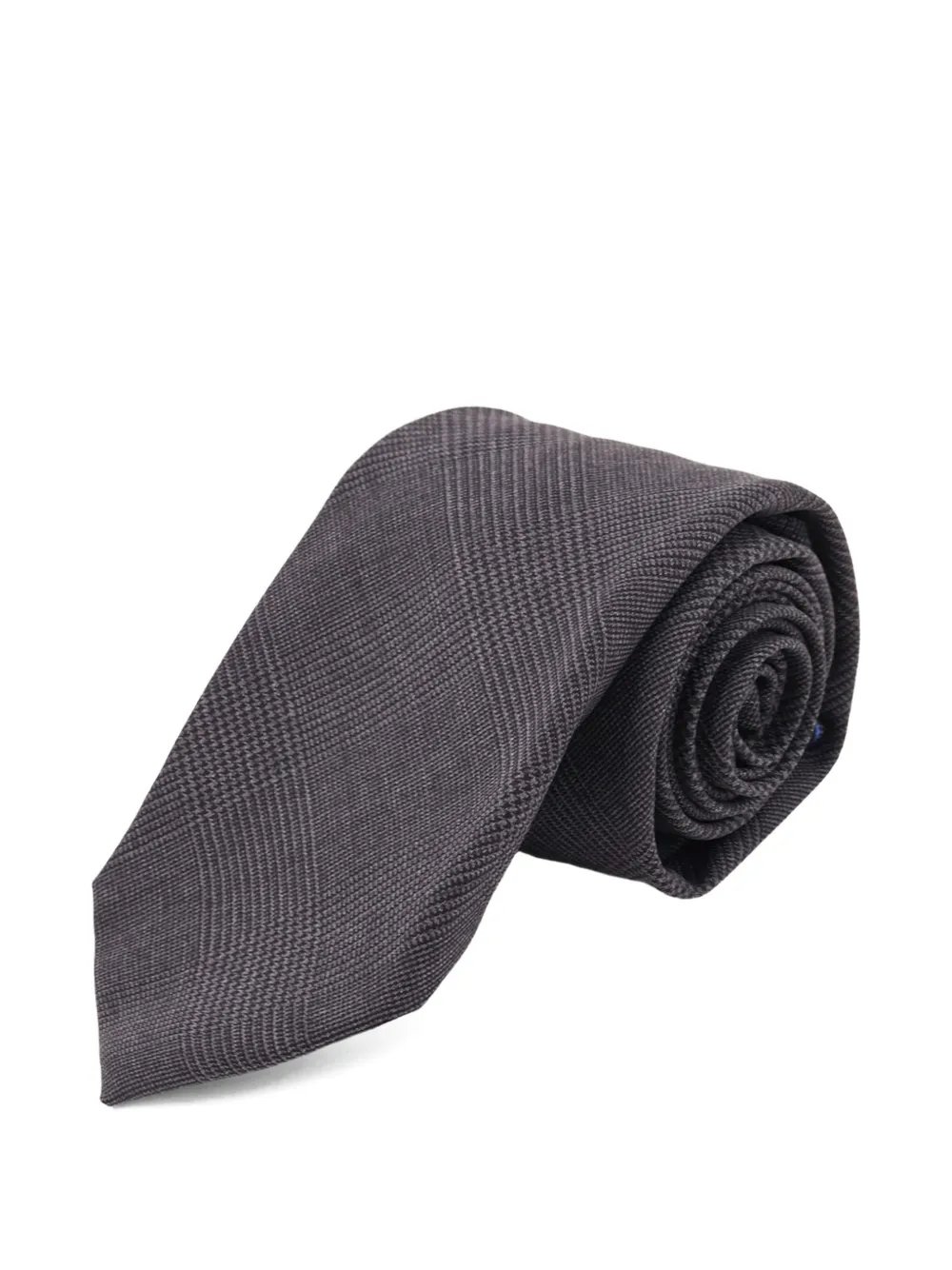 Kiton Prince of Wales geruite stropdas Grijs