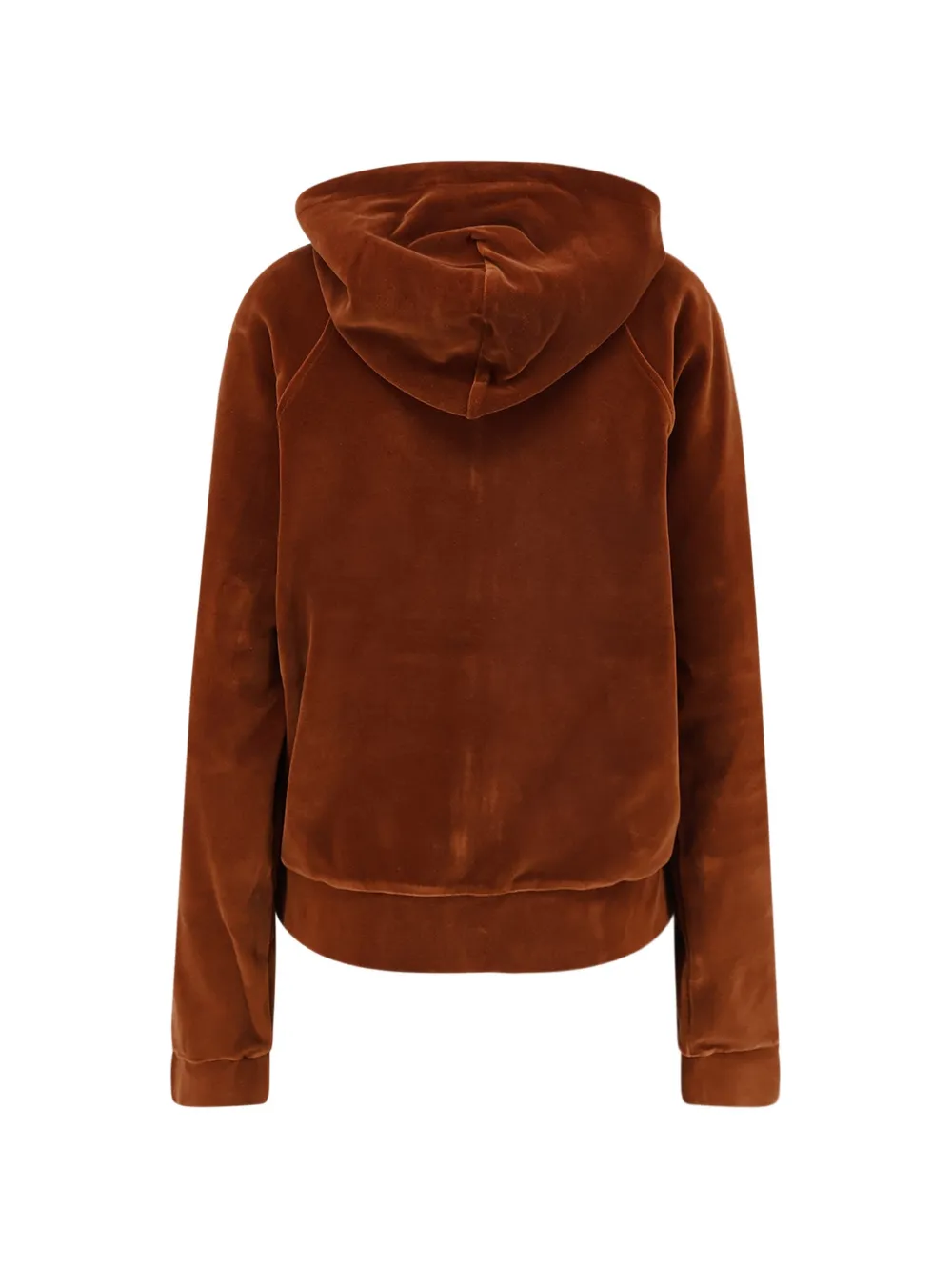 TOM FORD Stretch katoenen fluwelen hoodie met TF-borduurwerk en logo Bruin