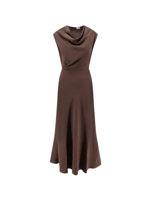 Brunello Cucinelli vestido con cuello desbocado