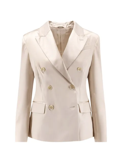 Brunello Cucinelli double-breasted satin-finish blazer
