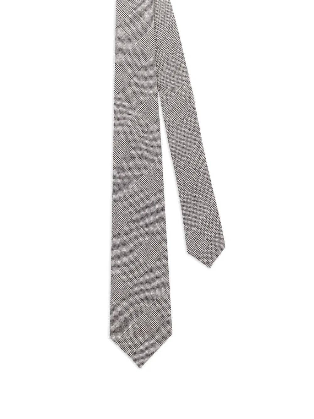 Kiton Prince of Wales check tie | Grey | Image 1