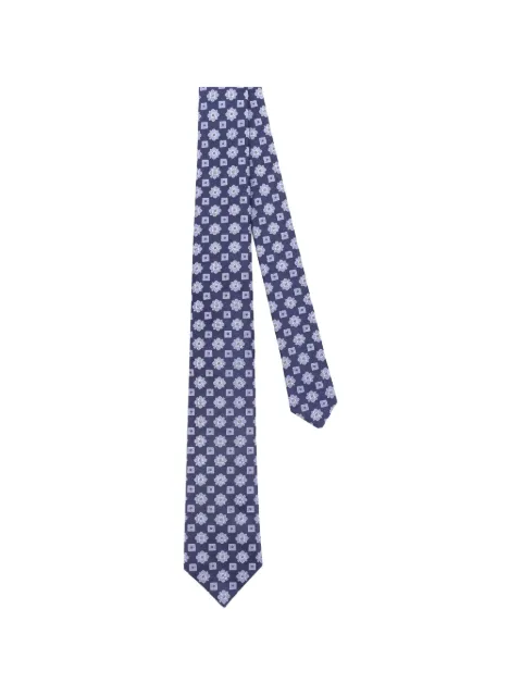 Kiton floral geometric-pattern tie
