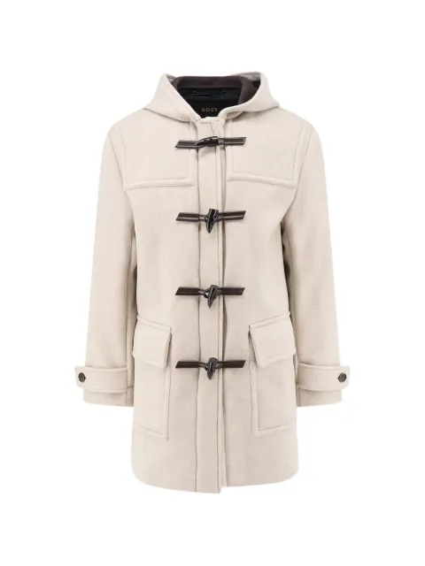 BOSS toggle-fastening hooded duffle coat