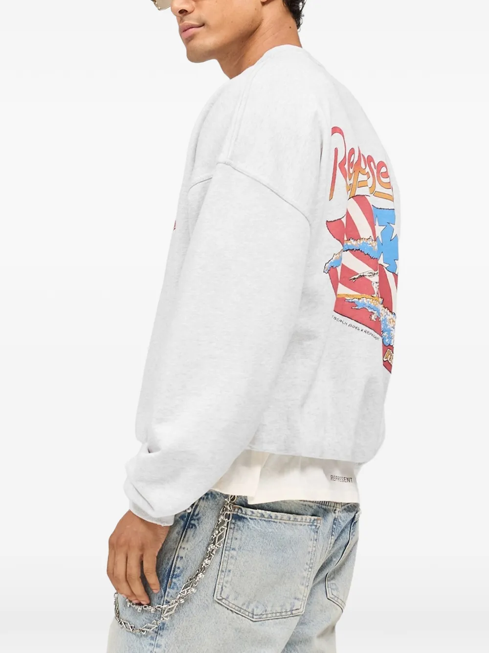 Represent Katoenen sweater met print Grijs