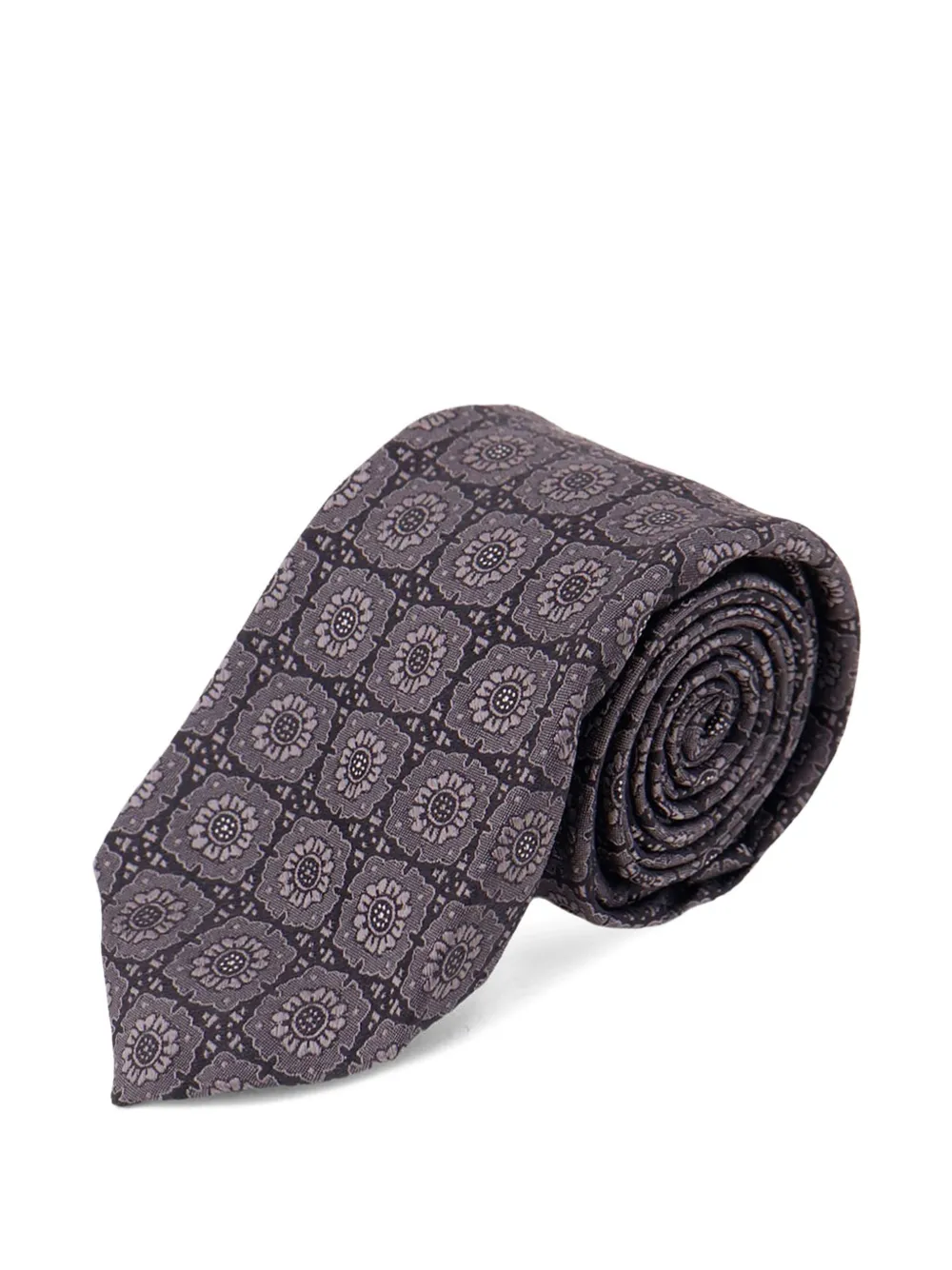 Kiton Stropdas met geometrisch patroon Paars