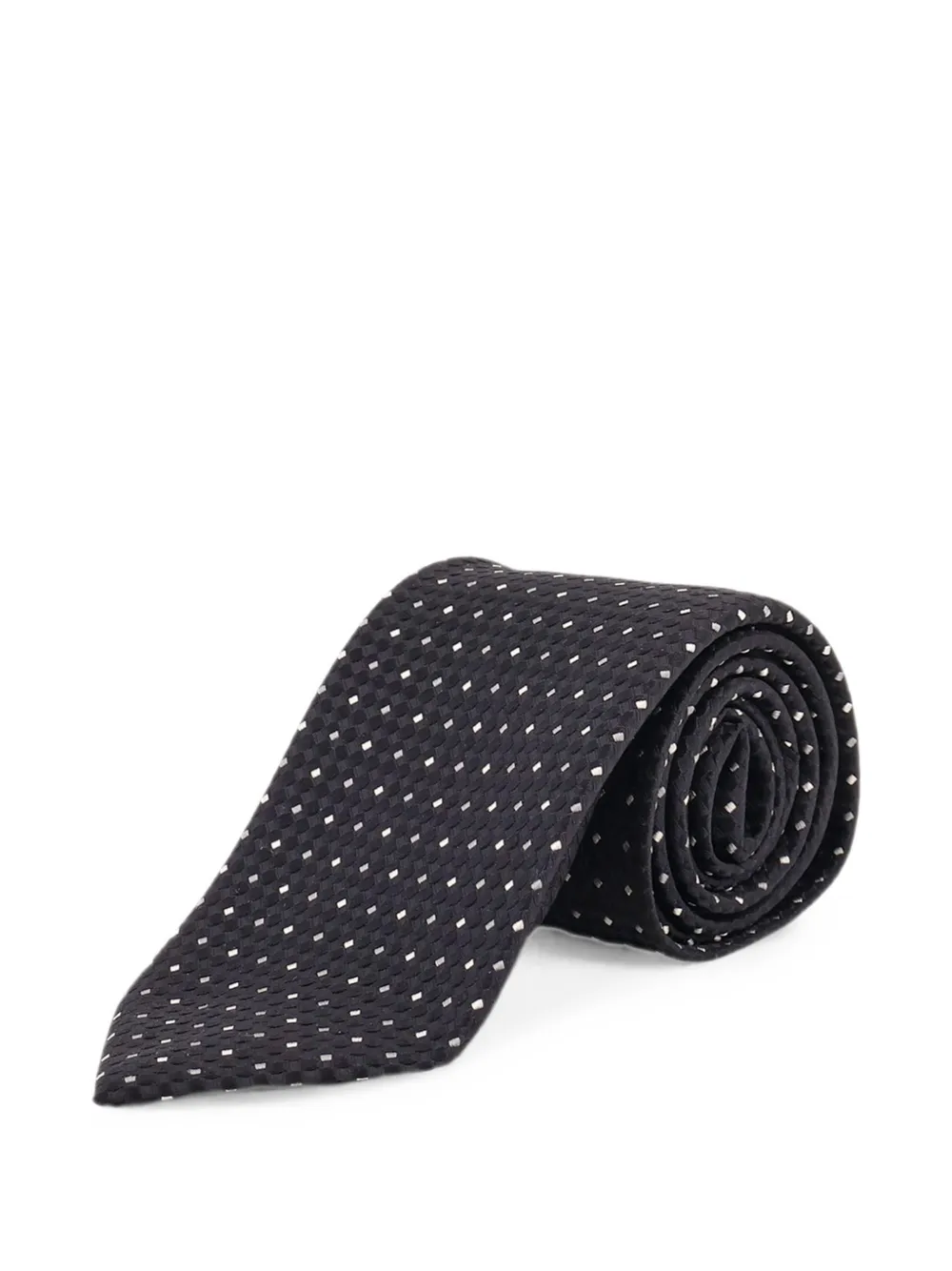TOM FORD micro-dot jacquard tie - Nero