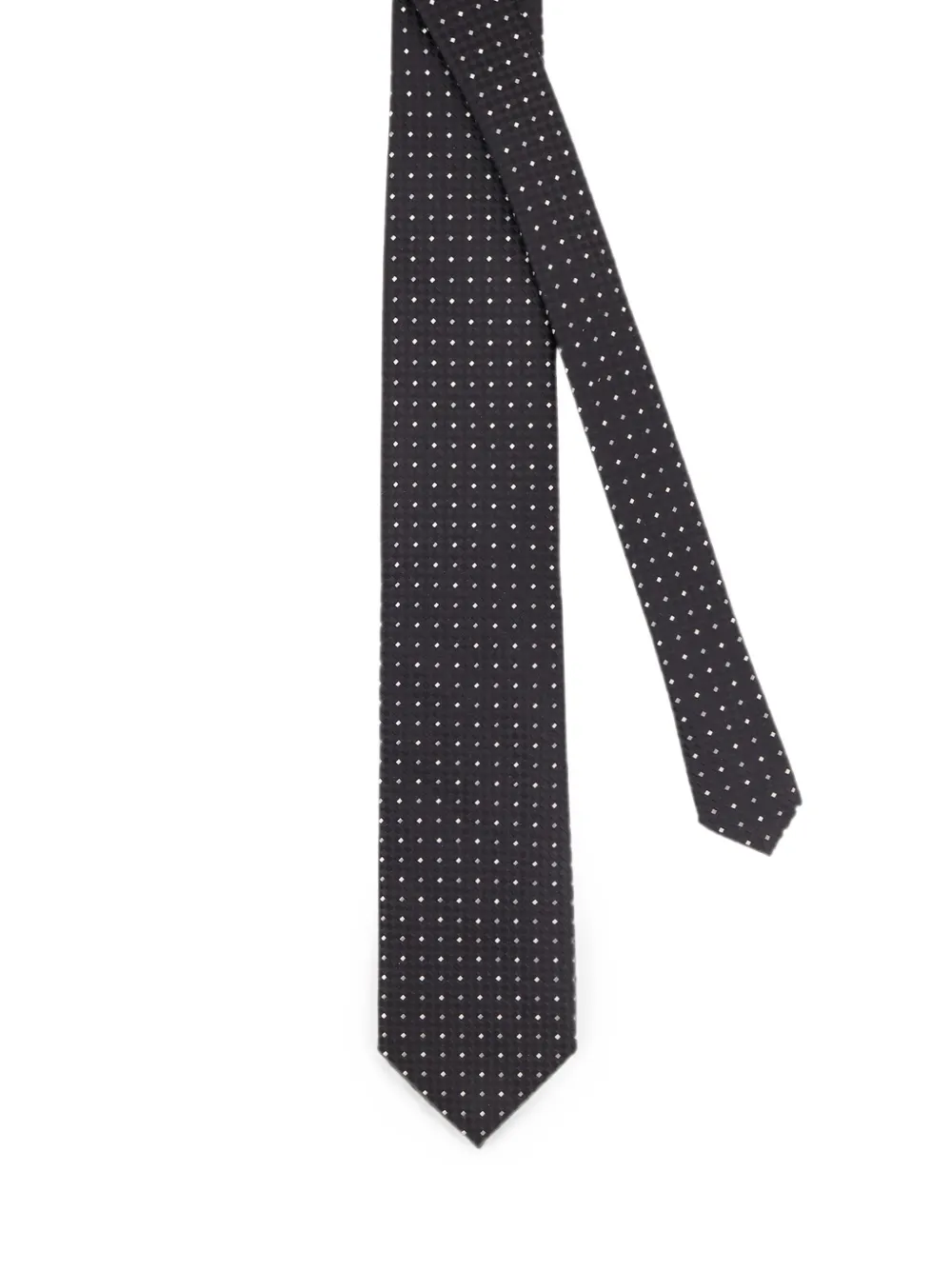 TOM FORD Stropdas met micro-stippen en jacquard Zwart