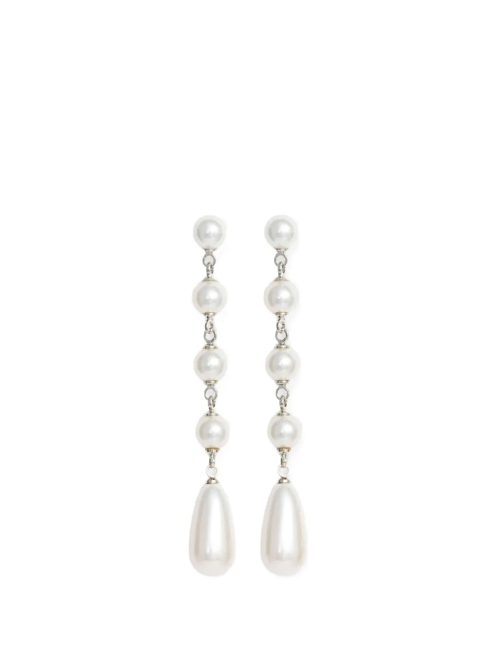 Self-Portrait faux-pearl drop earrings - Silber