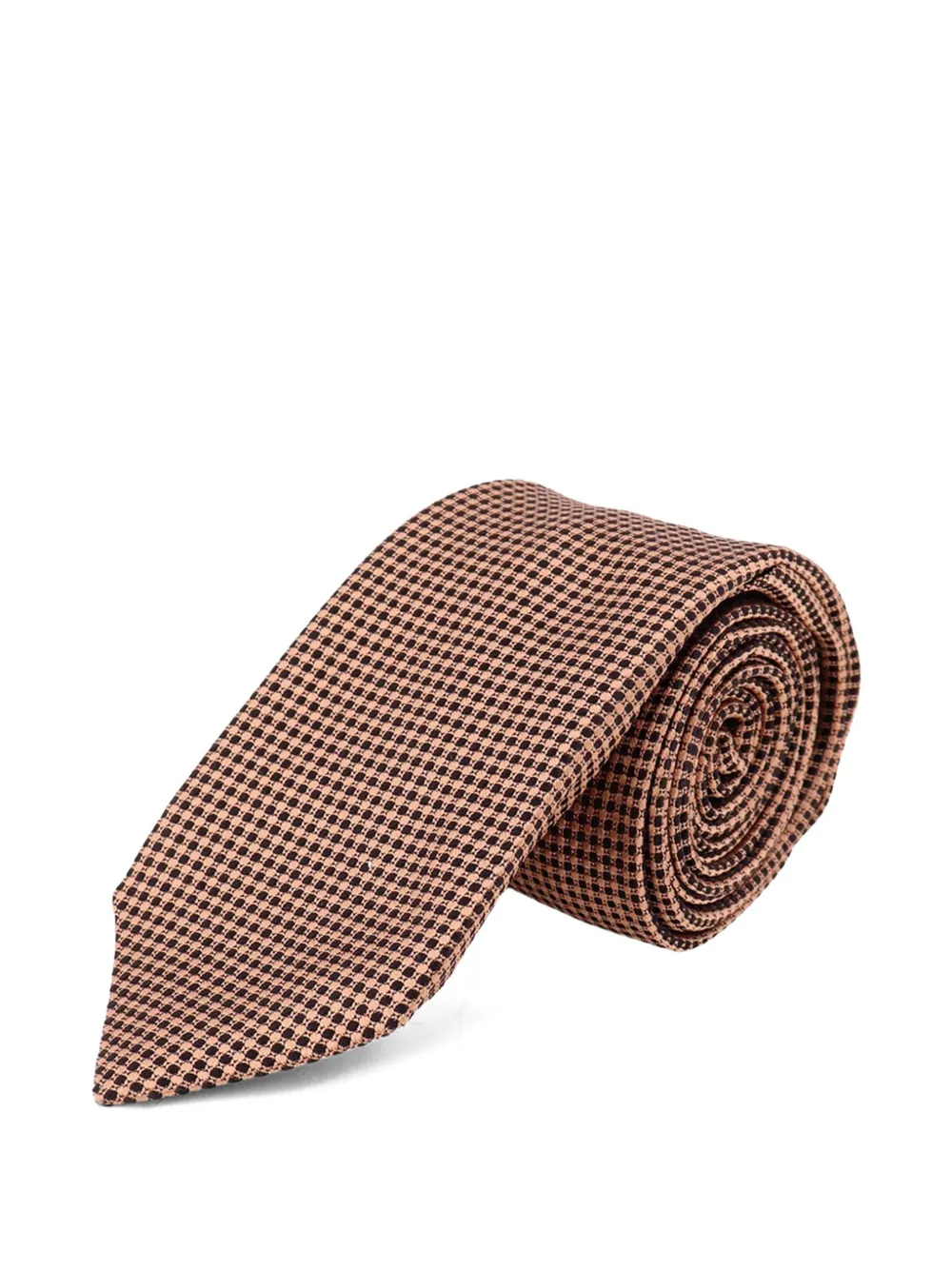 Kiton Geruite stropdas Oranje
