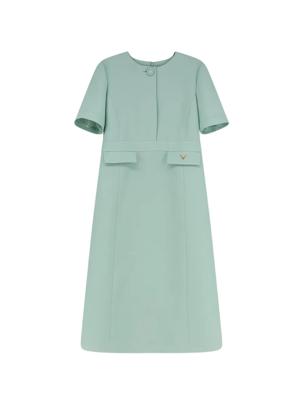 Valentino Garavani VLogo-plaque short-sleeve midi dress - Verde