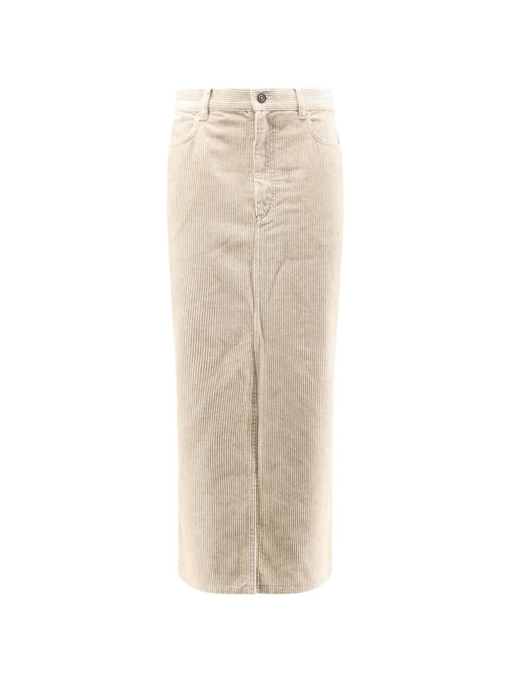 MARANT ÉTOILE corduroy front-slit midi skirt - Neutrals