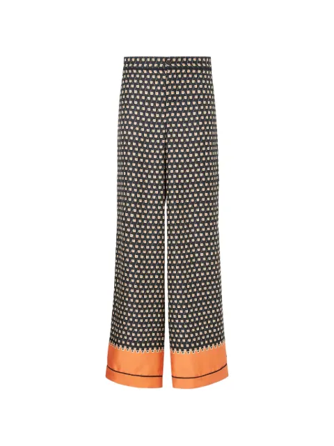FENDI geometric-print wide-leg trousers