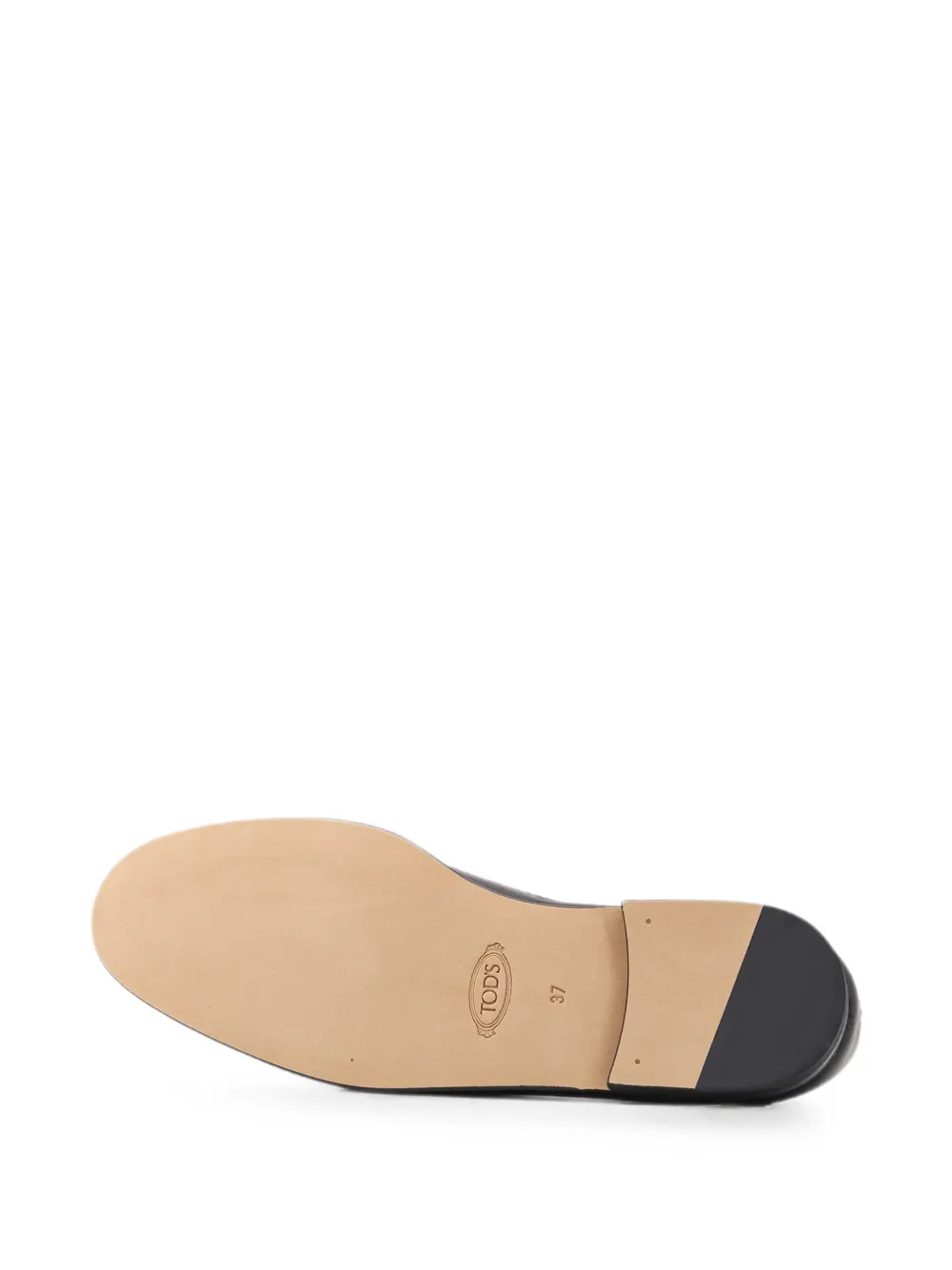 Tod's logo-lettering leather loafers Zwart