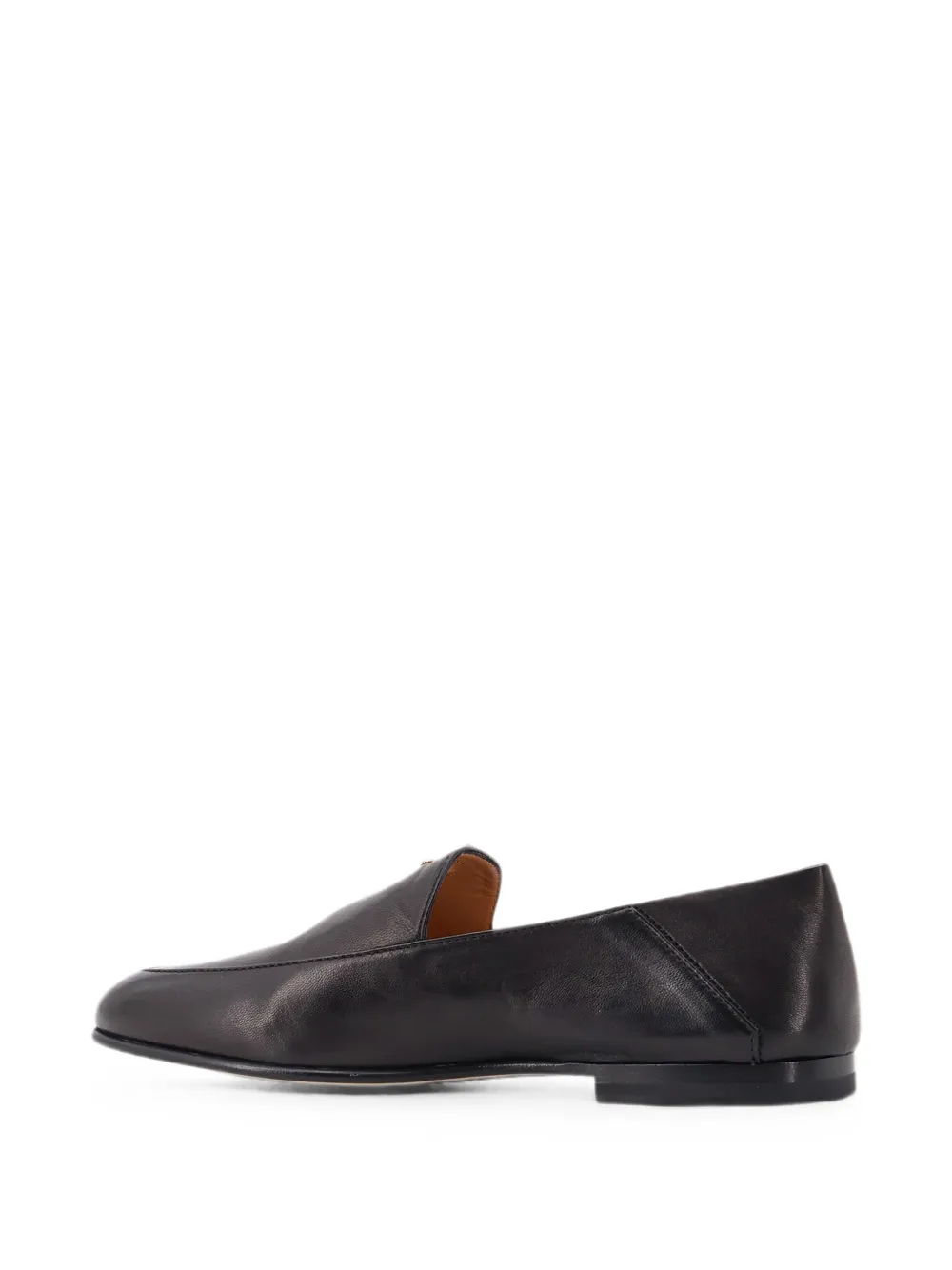 Tod's logo-lettering leather loafers Zwart