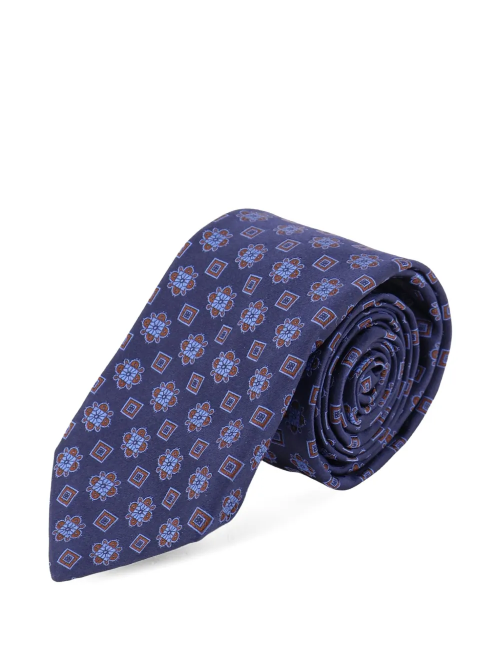 Kiton Stropdas met geometrische print Blauw