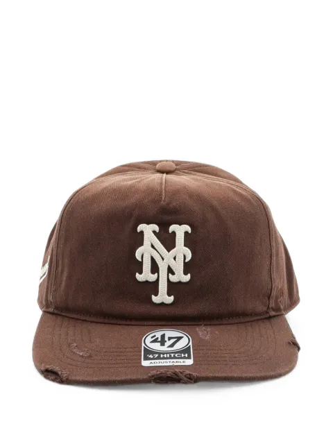 Represent distressed logo-embroidered cap