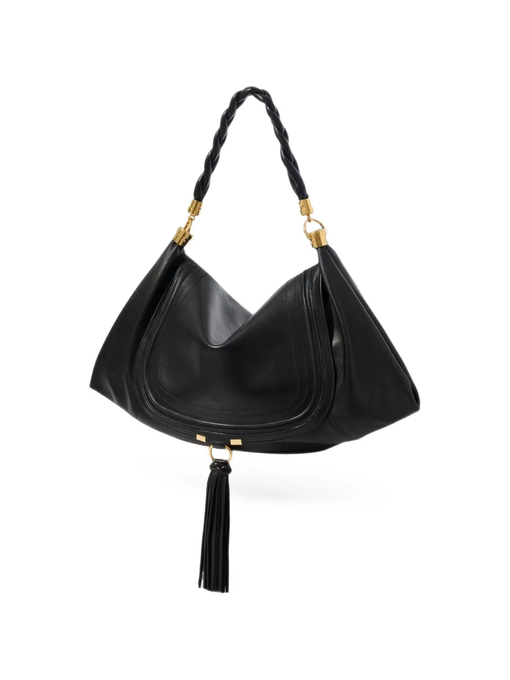Chloé large Marcie foulard bag in soft leather Zwart