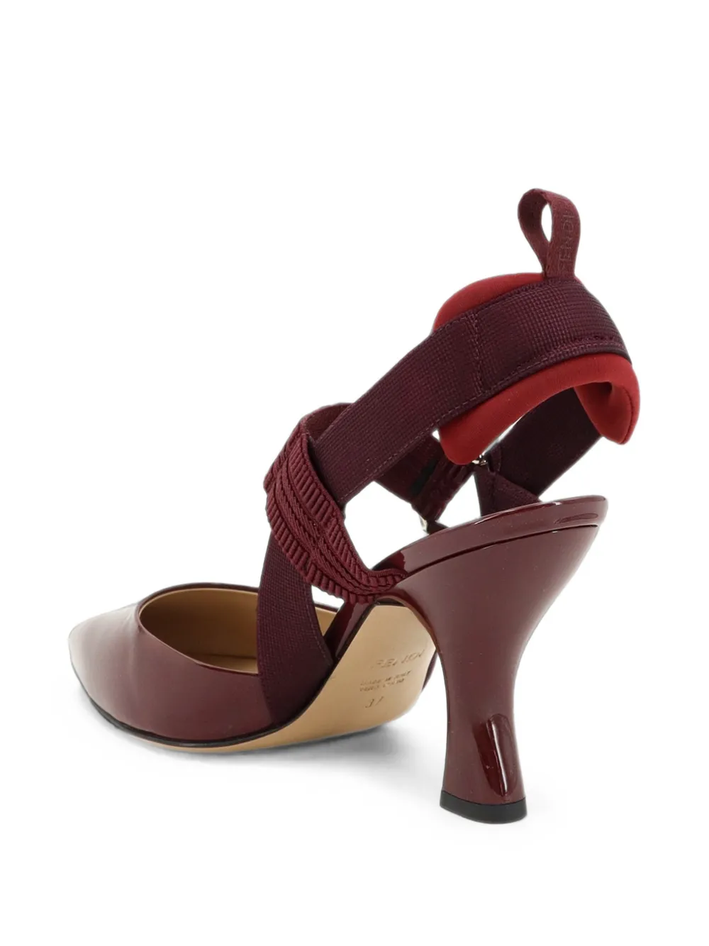 FENDI Colibrì patent-leather slingback pumps Rood