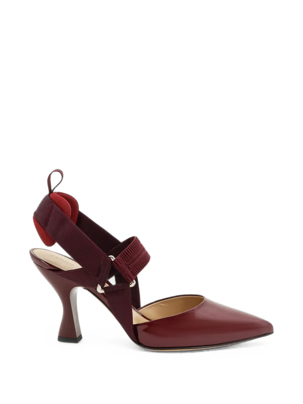 FENDI Colibrì patent-leather slingback pumps