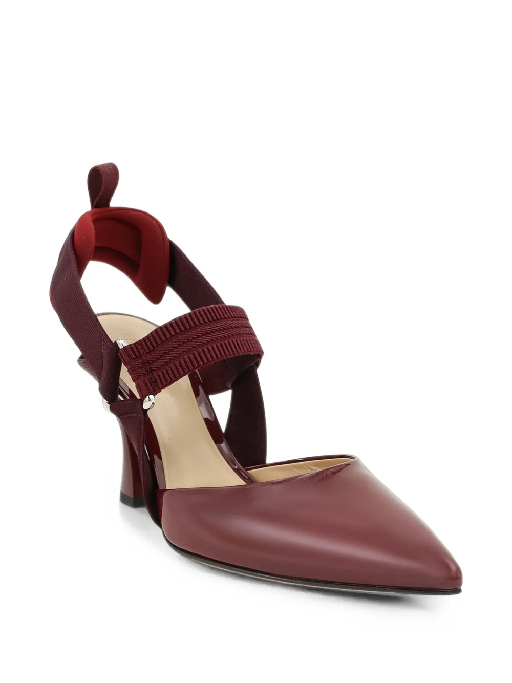 FENDI Colibrì patent-leather slingback pumps Rood