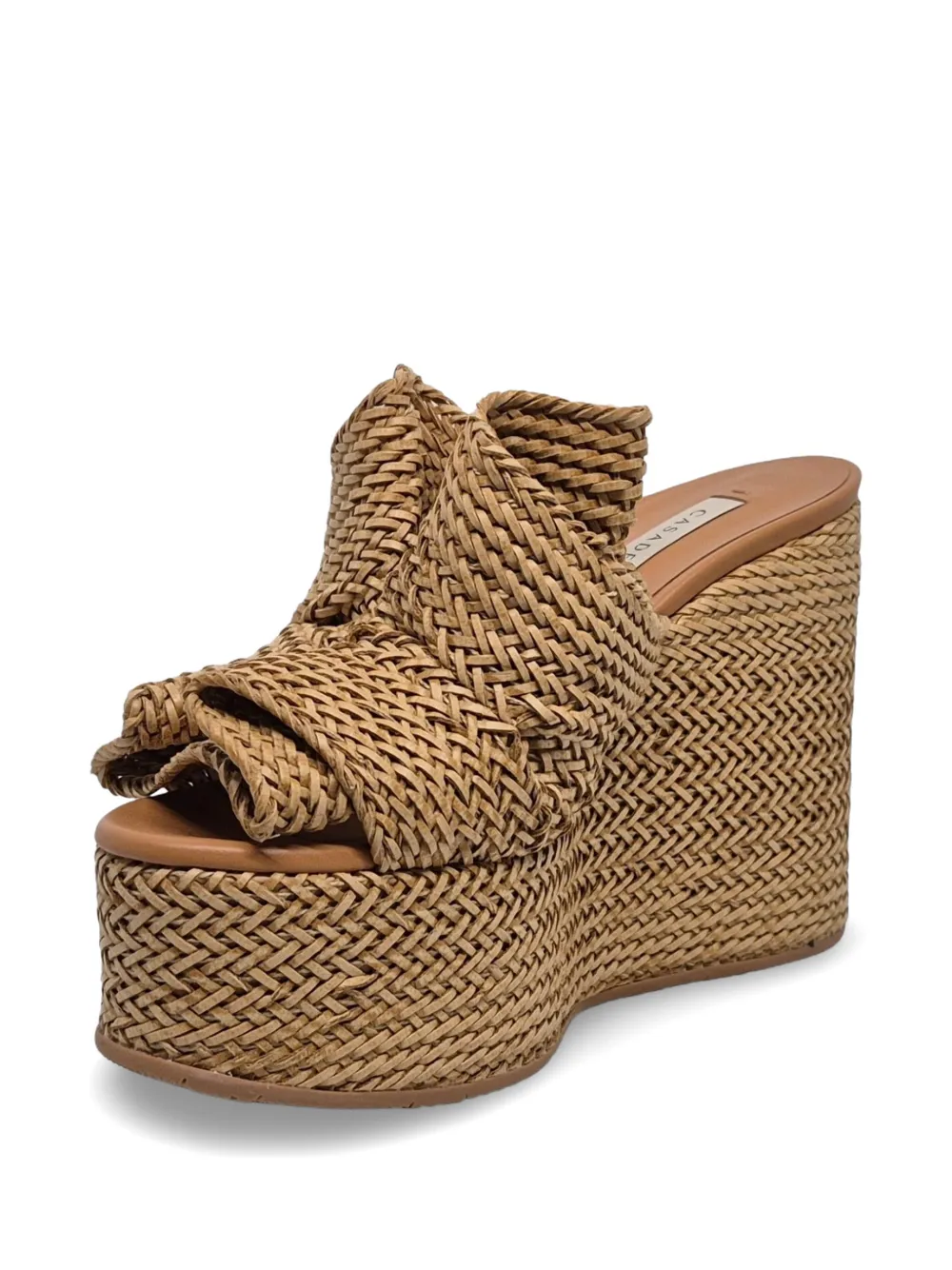 Casadei woven wedge heeled sandals Beige