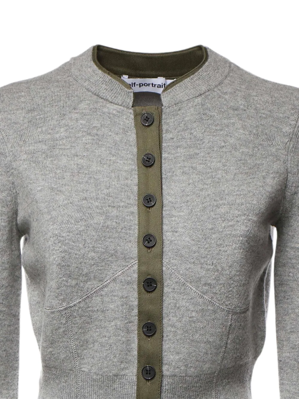 Self-Portrait Vest met contrasterend plakkaat Grijs