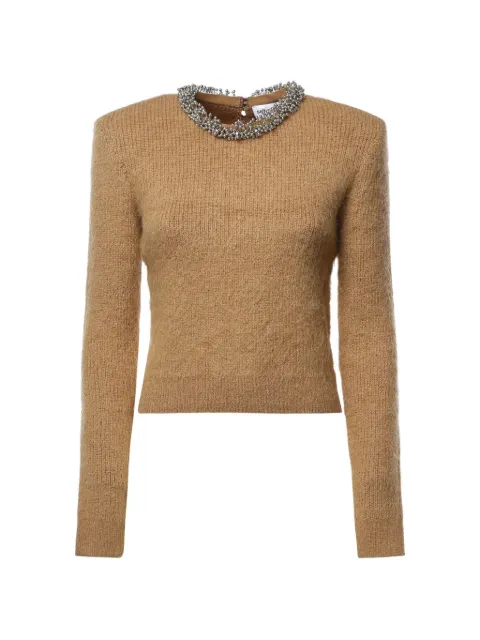 Self-Portrait embellished-neckline knitted sweater