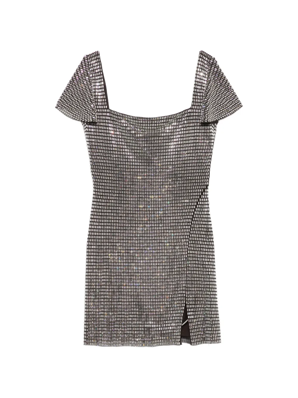 Self-Portrait embellished flared-sleeve mini dress Zilver