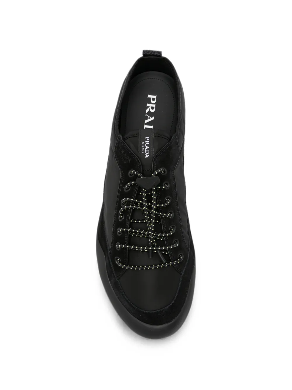 Prada logo-patch toggle-lace sneakers Zwart