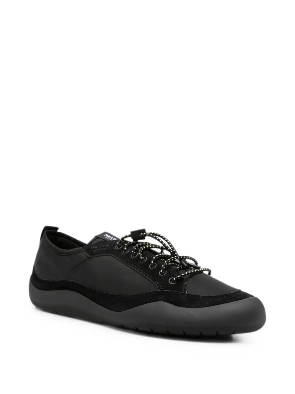 Prada logo-patch toggle-lace sneakers Zwart