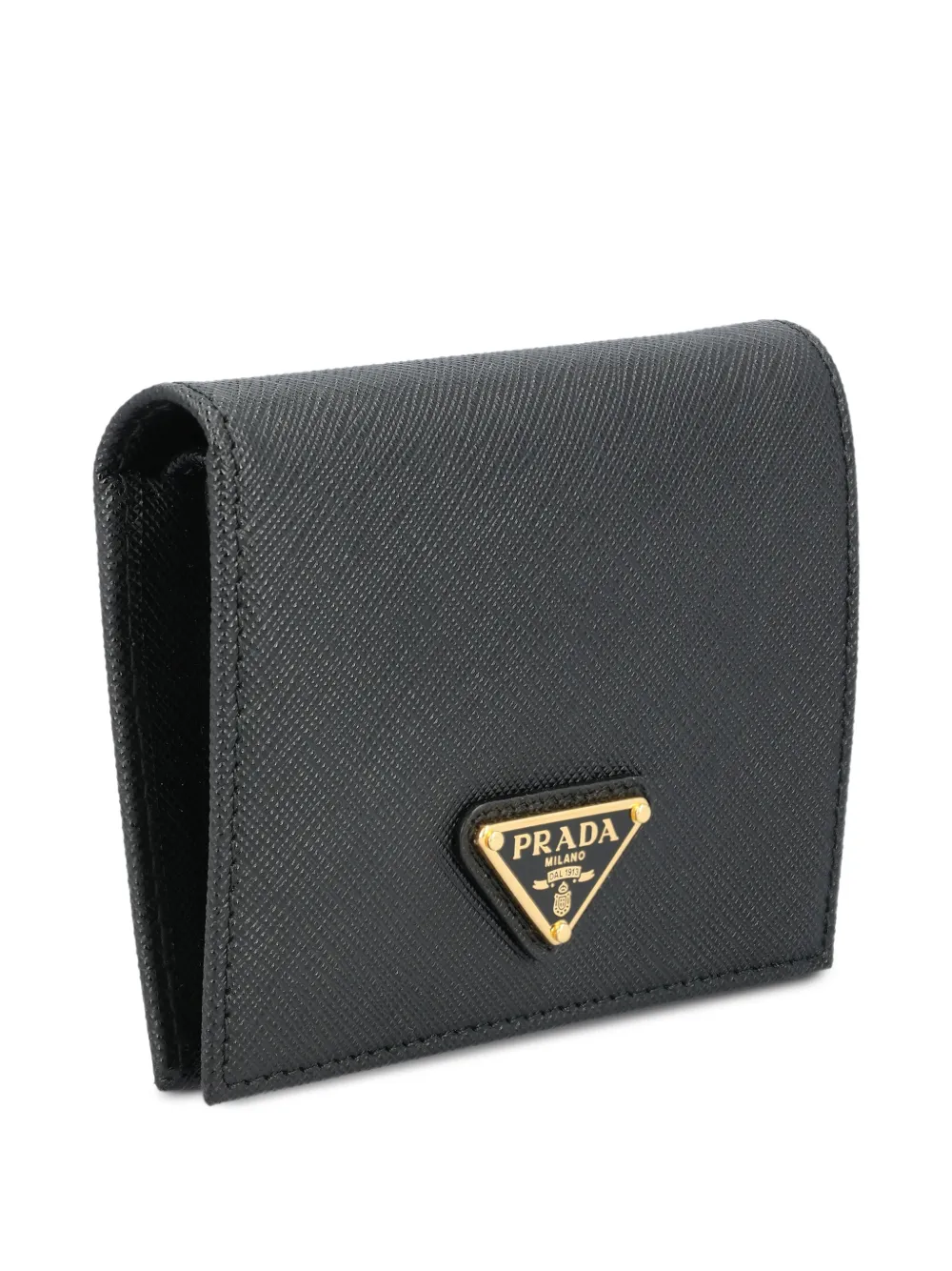 Prada Kleine saffiano leren portemonnee Zwart