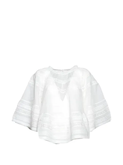 JcSophie Lyndsey lace-trim flared-sleeve blouse