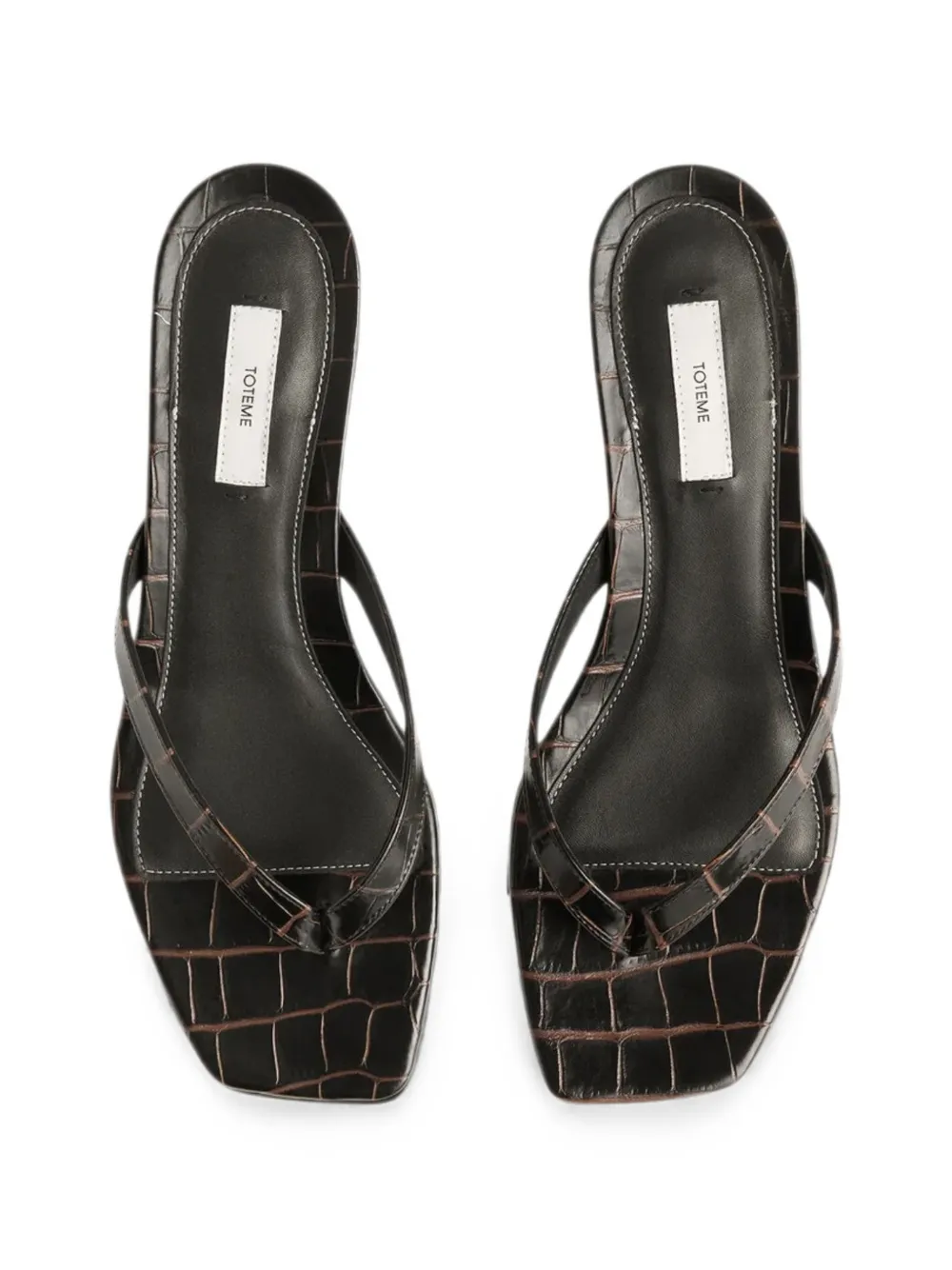 TOTEME croc-effect kitten-heel sandals Bruin