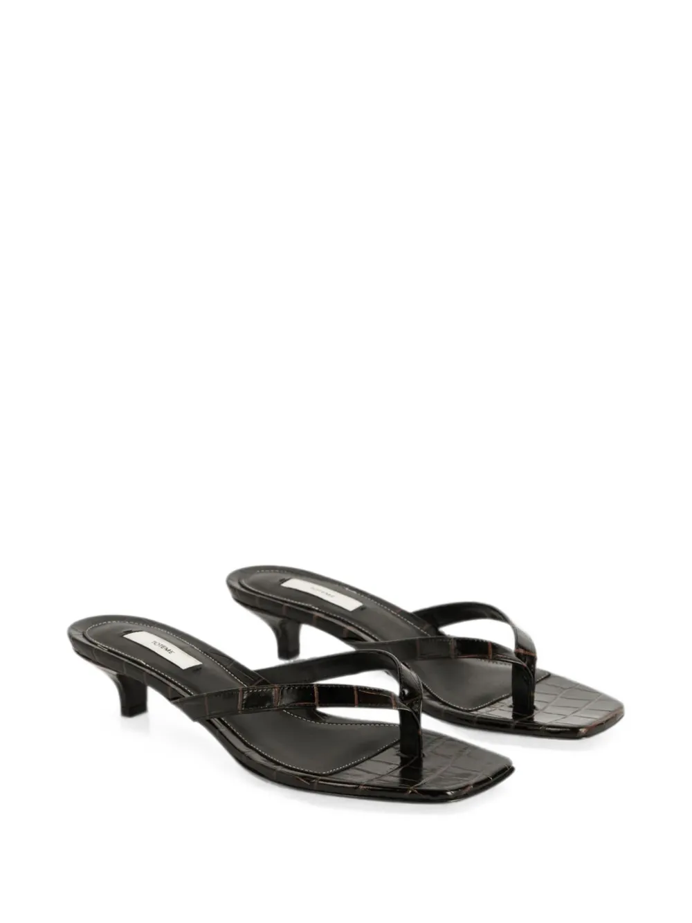 TOTEME croc-effect kitten-heel sandals Bruin