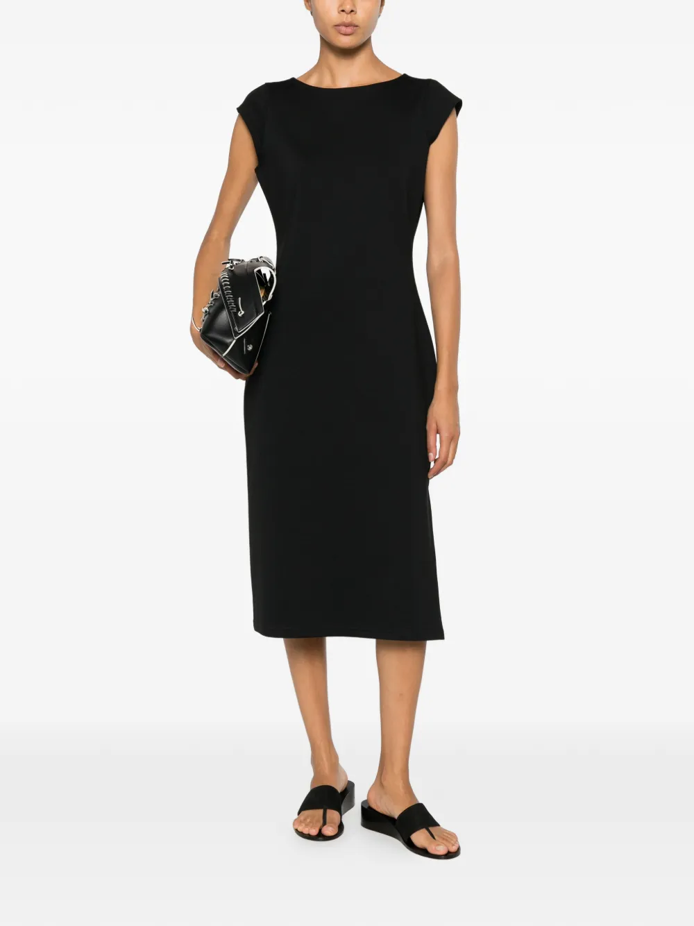 Calvin Klein Midi-jurk met kapmouwen Zwart