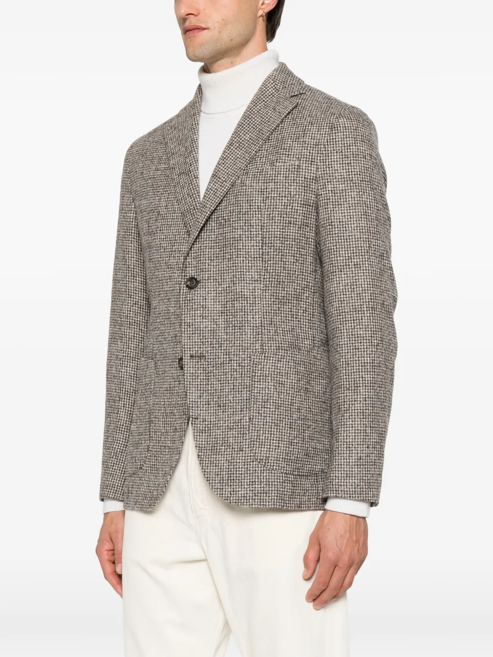 Eleventy Blazer met pied-de-poule print Bruin