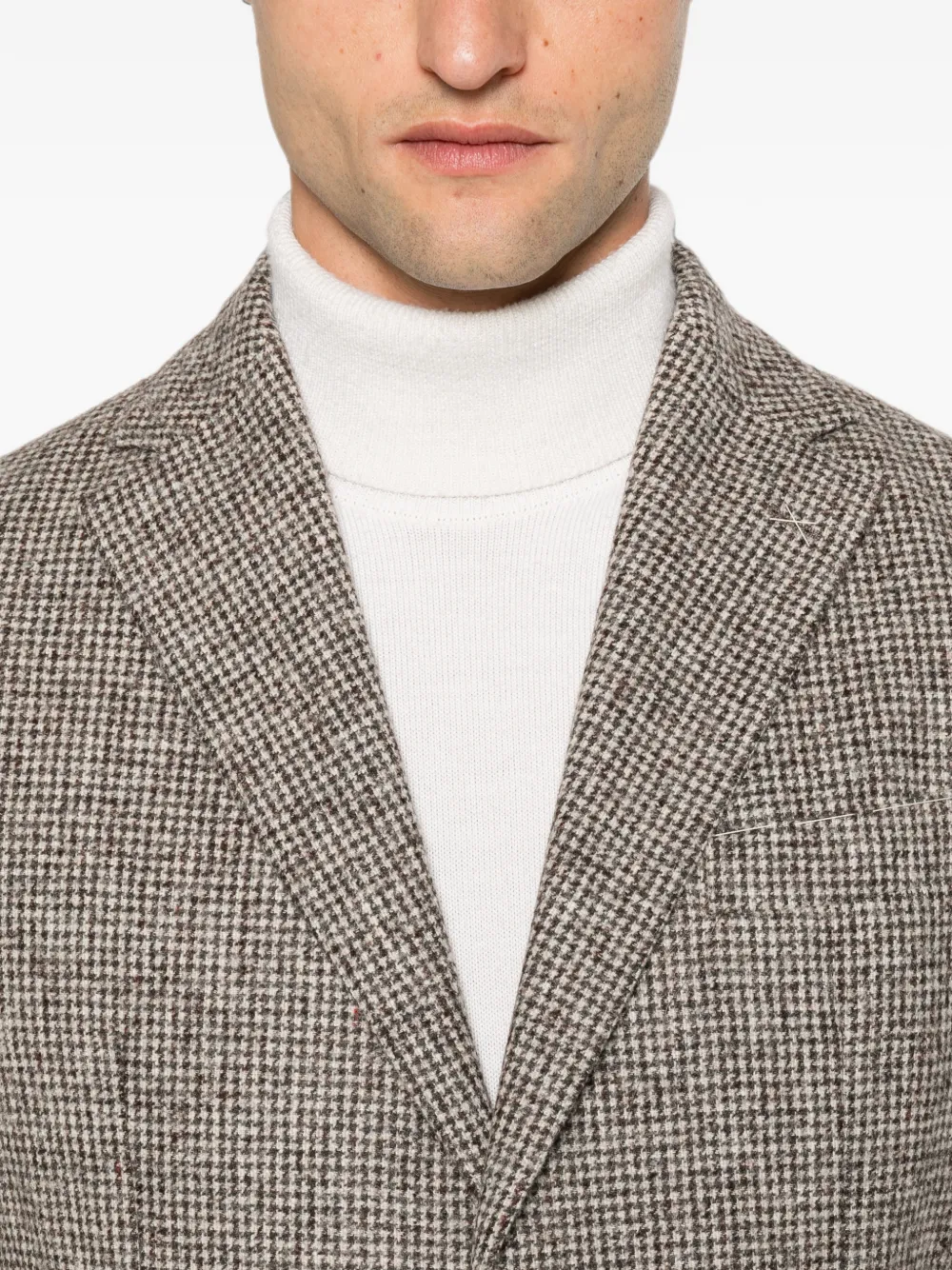 Eleventy Blazer met pied-de-poule print Bruin