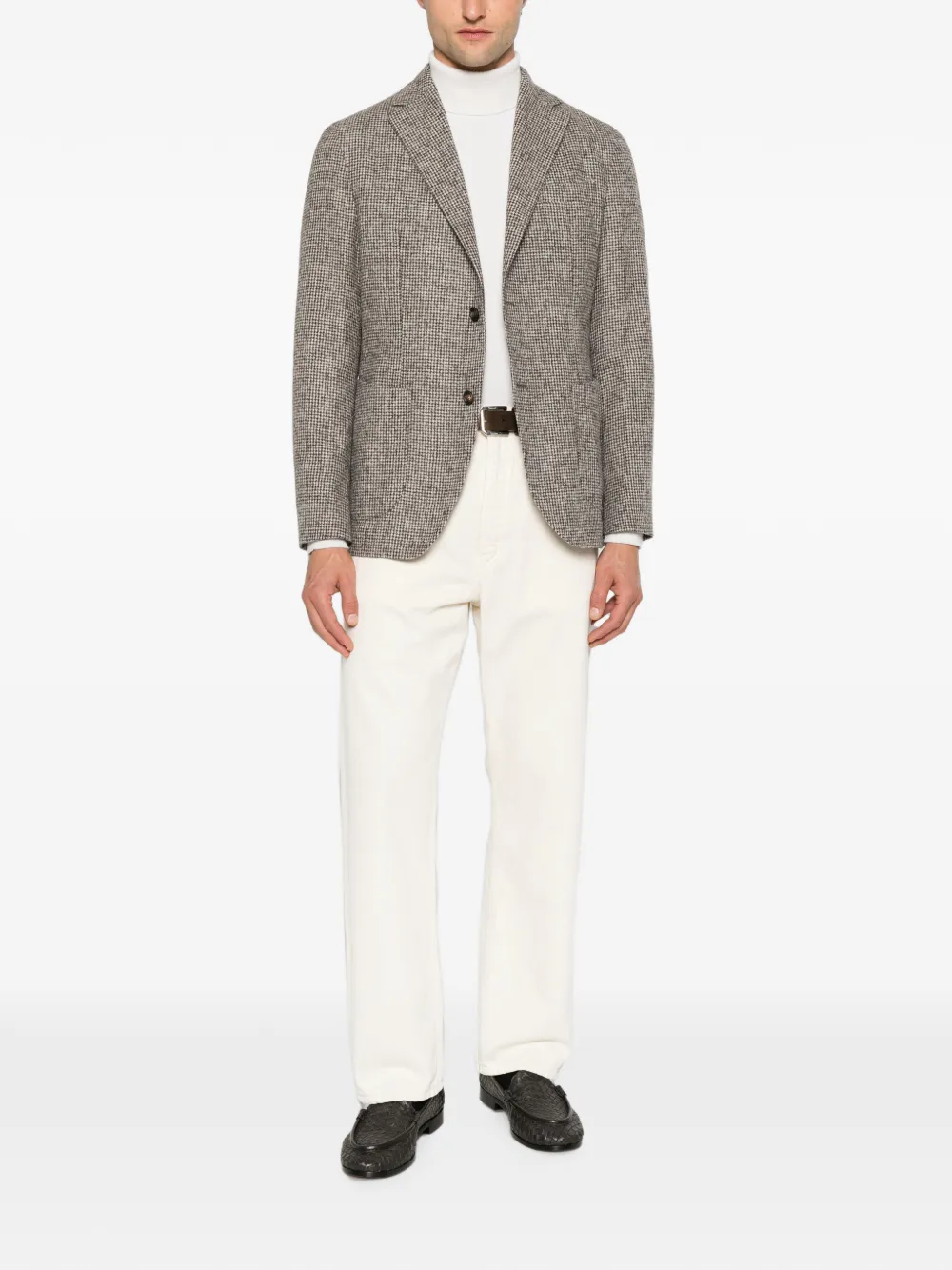Eleventy Blazer met pied-de-poule print Bruin