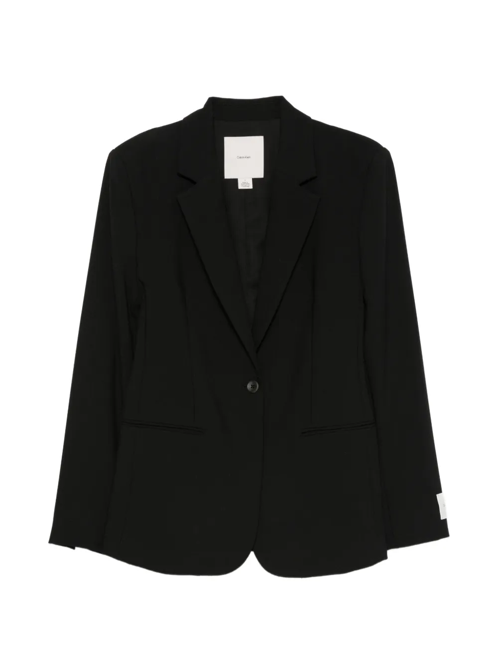 Calvin Klein single-breasted logo-patch jacket - Black