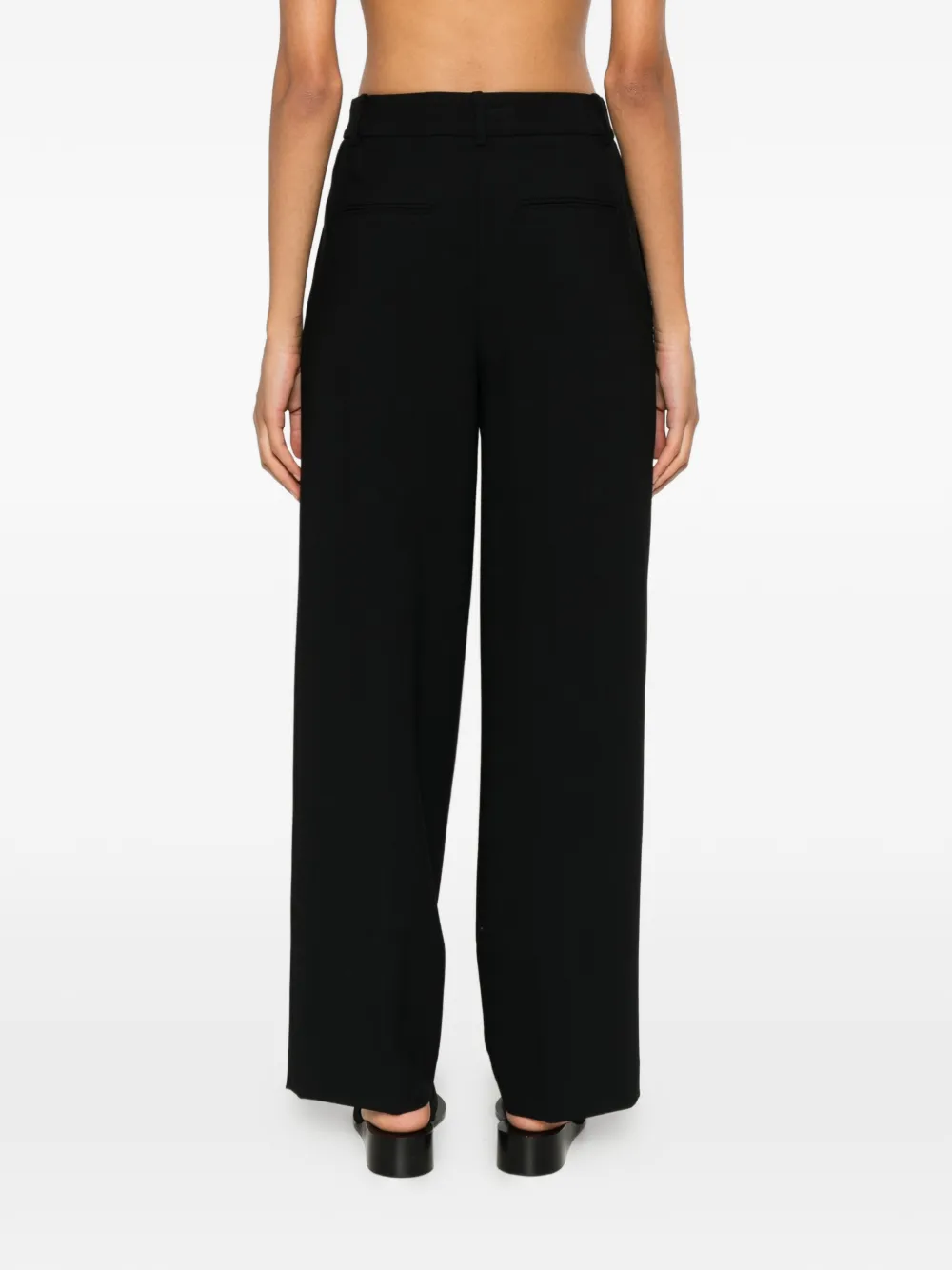 Calvin Klein Plooibroek met wijde pijpen Zwart