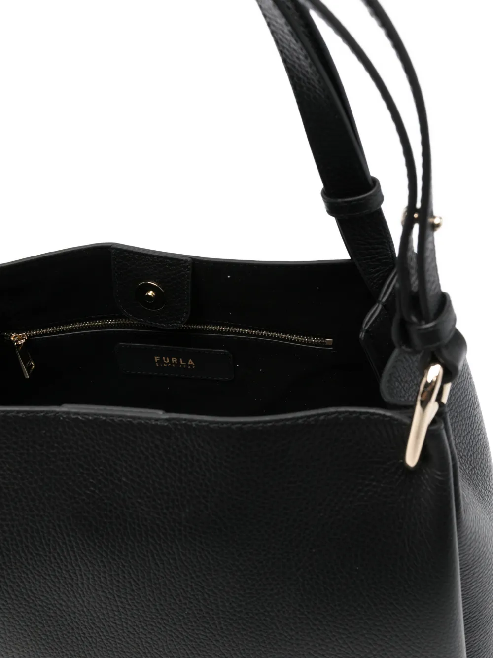 Furla Nuvola shopper van bewerkt leer Zwart