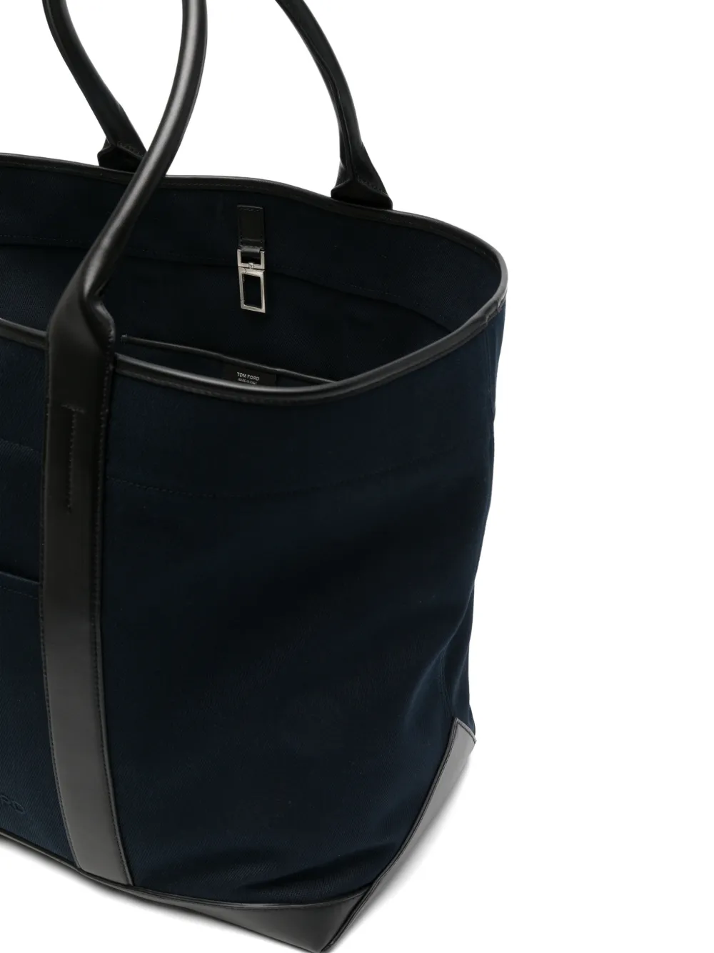 TOM FORD Canvas shopper met leren afwerking Blauw